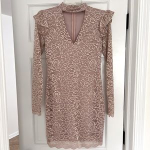 EXPRESS Knee-length Lace Blush Dress Size 4